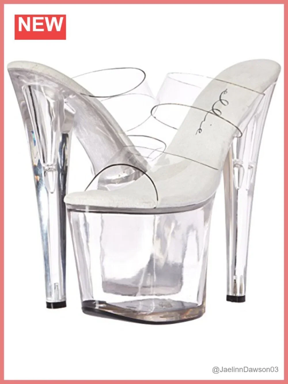 Clear Platform Sandal Stiletto Heel Ankle Strap Dance Shoes